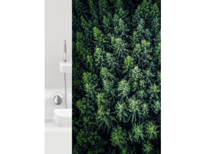 FORESTA - Zasłona prysznicowa 180x200 cm, zielona