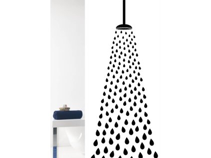 DOCCIA - Zasłona prysznicowa 180x200 cm, biało czarna