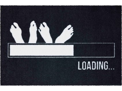 ŁADOWANIE - Maty do domu i wycieraczki czarno-białe (Wymiar 40x60 cm)