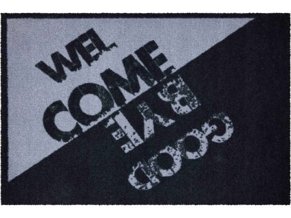 WELCOME and GOODBYE - Maty do domu i wycieraczki jasnoszare czarne (Wymiar 40x60 cm)