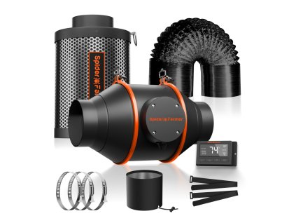 Spider Farmer 102 mm Inline-Ventilator 348 m³/h, programmierbarer Regler