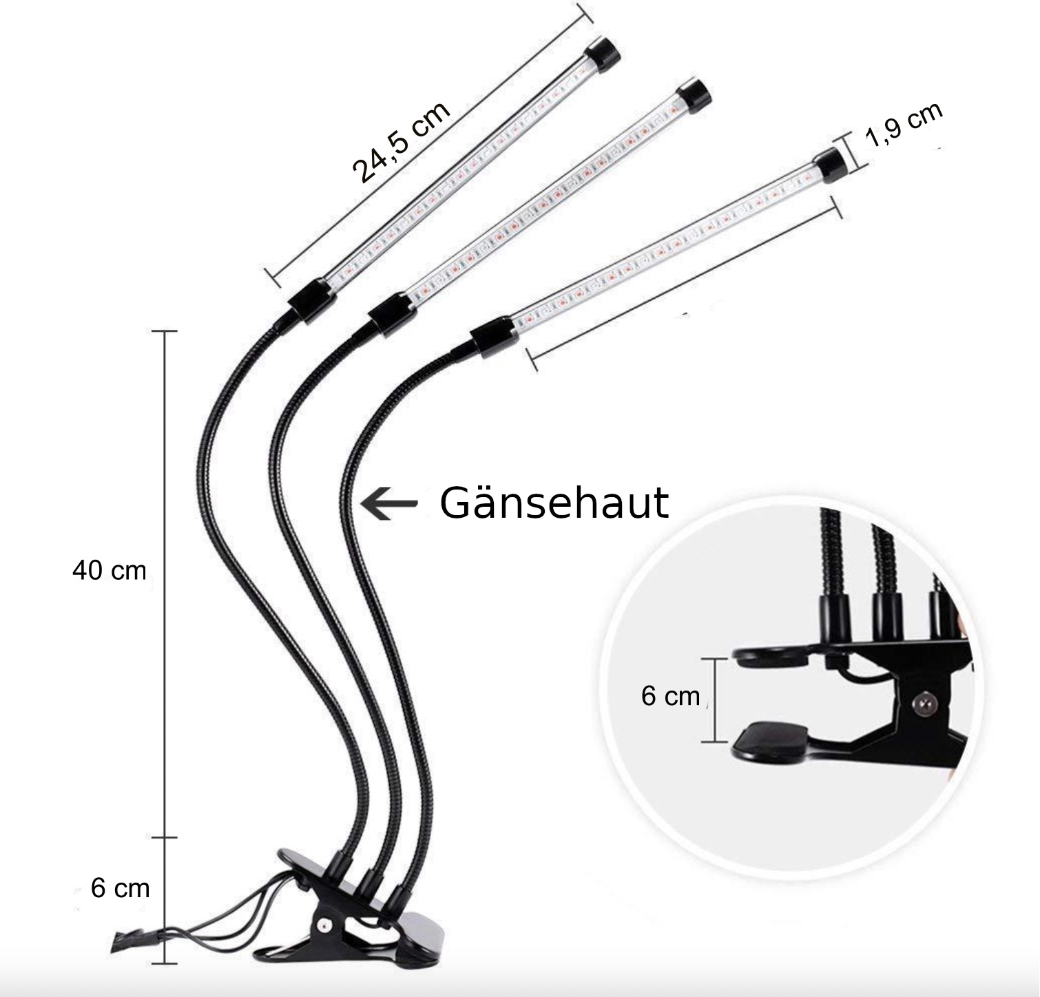 LED-Klemmleuchte für Pflanzenwachstum