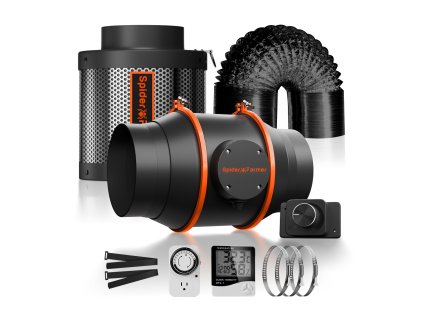 Spider Farmer 152 mm Inline-Ventilator + Aktivkohlefilter + Drehzahlregler