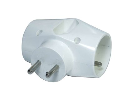 3526 verteilersteckdose 2x rund 1x flach wei