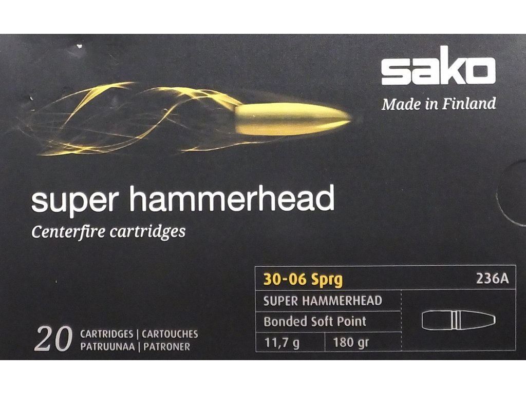 náboj kulový SAKO Super Hammerhead .30-06Spr, 180gr/11,8g SP 236A