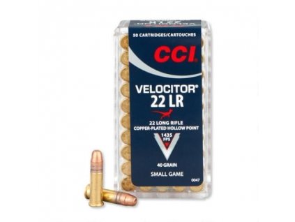 náboj .22LR CCI VELOCITOR, CPHP, 40gr/2,59g