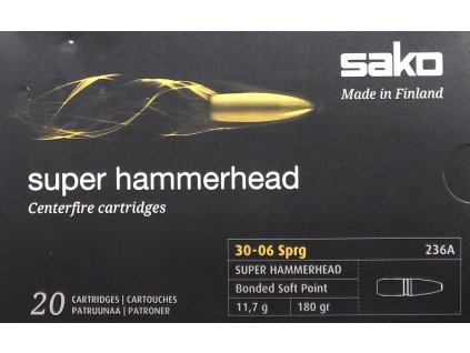 náboj kulový SAKO Super Hammerhead .30-06Spr, 180gr/11,8g SP 236A