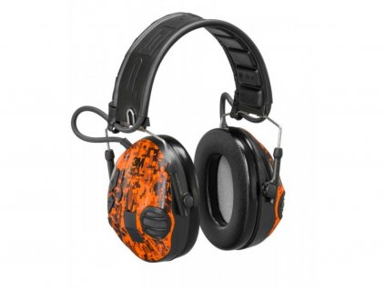 sluchátka elektronická 3M PELTOR SportTac zelené/oranžové camo