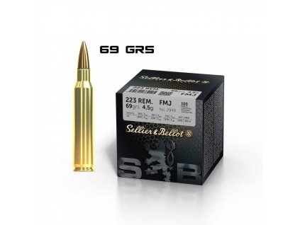 náboj kulový S&B .223Rem, 69gr, FMJ