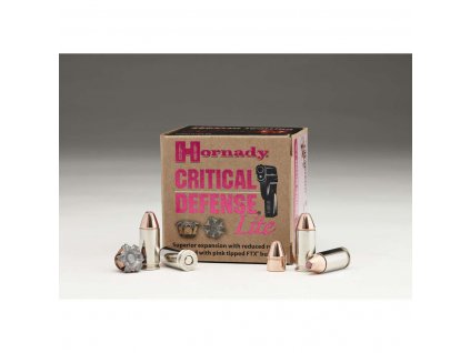 náboj pistolový Hornady CRITICAL DEFENCE Lite, 9mmL/100gr, FTX