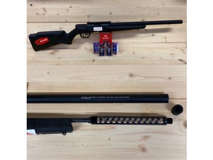 zvýhodněný set ( malorážka opak. Savage B22 PS,.22LR, int. tlumič+bipod+puškohled+kroužky)