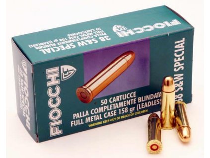 náboj revolverový Fiocchi .38 Special, FMC ZP 158 grs, 10,25g