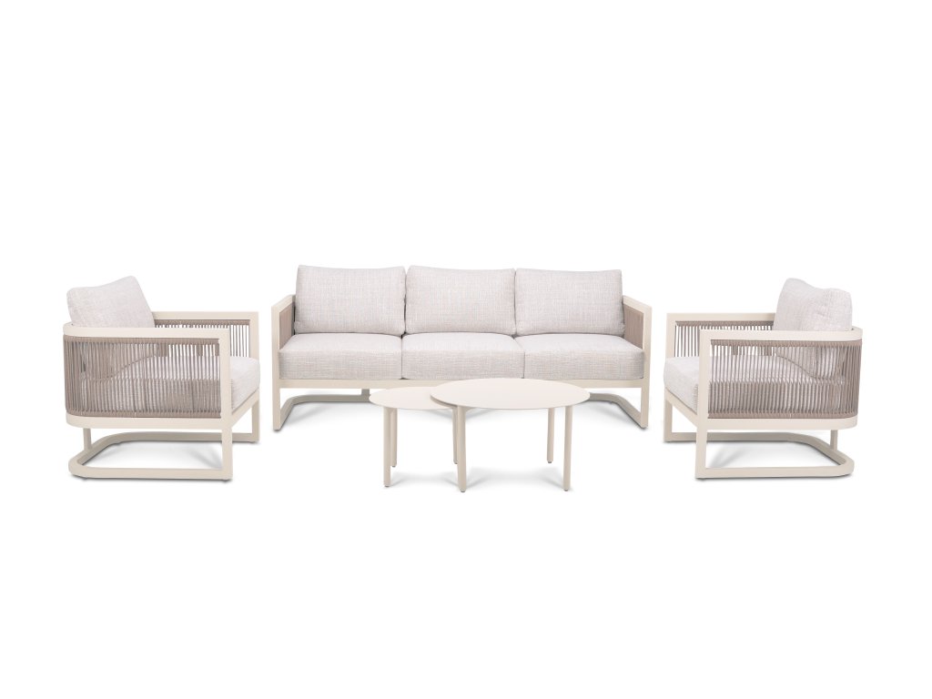 OUTDOOR Loungeset Saint Tropez Color Brown Quick Dry / Olefin Aluminum Frame Powder Coated (Barva Brown Quick Dry / Olefin)