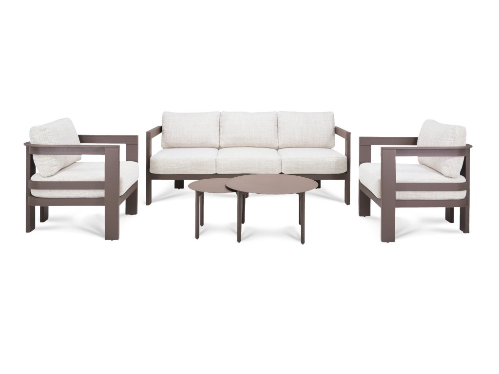OUTDOOR Loungeset Monaco Color Brown Quick Dry / Olefin Aluminum Frame Powder Coated (Barva Brown Quick Dry / Olefin)