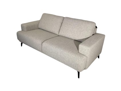 Dva a půl místná pohovka holandské výroby v šedé barvě, s jemně zaoblenými okraji a elegantními nožičkami pro moderní vzhled.