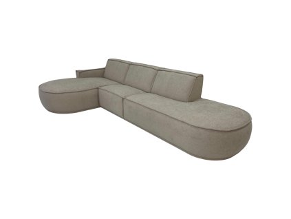Velká rohová pohovka holandské výroby v elegantním Beige odstínu, s jemně tvarovanými liniemi pro maximální pohodlí a styl.