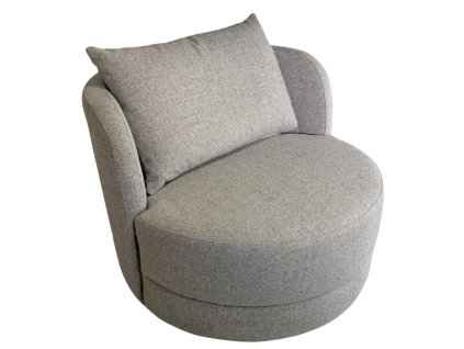Elegantní točivé holandské křeslo s jemně zakulacenými tvary, ručně vyrobené s důrazem na pohodlí a precizní řemeslné zpracování.