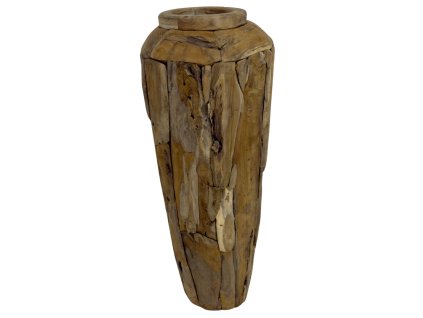 Váza Teak 55x120 – Originální dřevěná váza z pečlivě poskládaných odřezků teaku, odolná vůči povětrnostním podmínkám. | GS Furniture