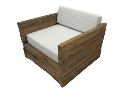Křeslo Erosi 92*89*66 – Kubistické křeslo z masivního teakového dřeva, které spojuje ostré linie s komfortním sezením. | GS Furniture