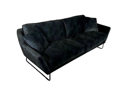 Sofa Flow 3 velvet blue – Modrá sametová pohovka holandské výroby, elegantně posazená na štíhlých, podlouhlých nožičkách pro lehký a vzdušný vzhled. | GS Furniture