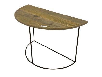 Stůl půlkulatý 120x60x76 – <p>Půlkulatý konzolový stolek s kovovou konstrukcí a dřevěnou deskou.</p> | GS Furniture