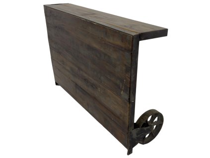 Konzole se zrcadlem 122x34x81 – Originální konzole na kolečkách se zrcadlem, které spíše odráží atmosféru než jasný obraz. | GS Furniture