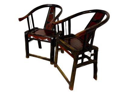 Křeslo Samurai SET 2 – Elegantní set dvou tradičních čínských křesel, lakovaných do výrazné červené barvy, symbolizující štěstí a prosperitu. | GS Furniture