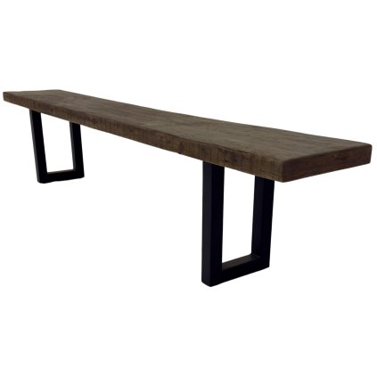 Dřevěná lavice z indického jilmu, která spojuje přirozenou krásu dřeva s jednoduchým a elegantním designem.