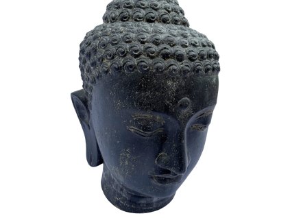 Hlava Buddha 48x48x75 – <p>Elegantní socha hlavy Buddhy ve ztmaveném kamenném vzhledu. Klidná a harmonická dekorace pro interiér i exteriér.</p> | GS Furniture