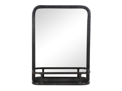 Zrcadlo kov 45x60 – Kovové zrcadlo s praktickým odkládacím prostorem, chráněným elegantní kovovou konstrukcí. | GS Furniture