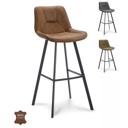 Barová židle Blake ZH 80 Microleder Bull Camel 09 Leg Black (Color Camel 09)