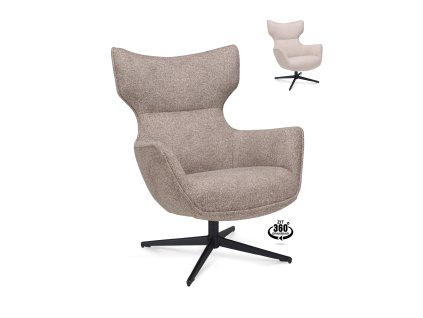 Brantford Draaifauteuil Leo Mocca 32 Hoofdfoto