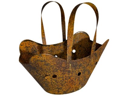 Košík kov – <p>Kovový košík s jedinečnou patinou a rustikálním vzhledem.</p> | GS Furniture