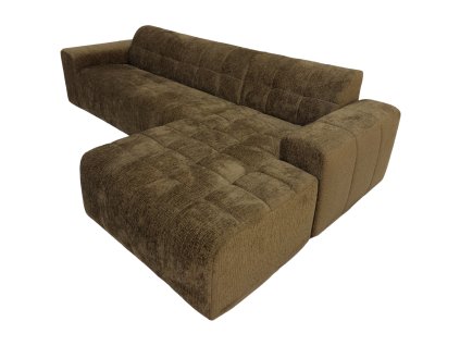 Velké rohové sofa holandské výroby v barvě brandy.