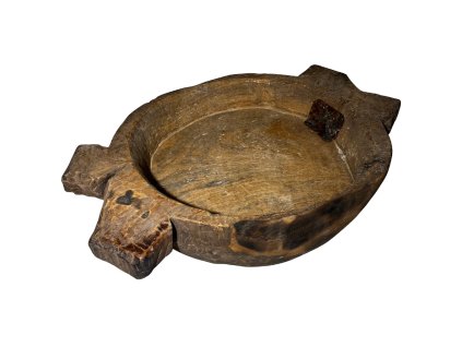Ručně vyřezávaná dřevěná mísa z Indie. Každý kus je originál s autentickou patinou.