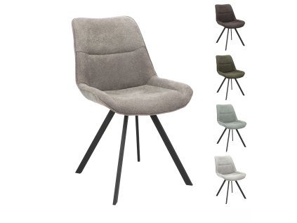Stoel Abby Stof Bloq Antracite 67 Leg Black (Barva Antracite 67)