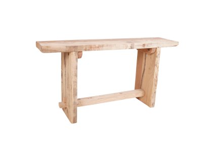 Indická konzole z masivního běleného jilmu. Elegantní a světlý kousek s přírodním charakterem.