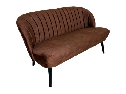 Stylová lavice Bardot v sametové látce Adore Tabbaco. Elegantní tvar, pohodlné sezení a hřejivý tabákový odstín pro moderní i vintage interiér.