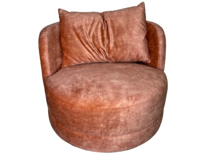 Elegantní kulaté křeslo v sametově hebké látce Adore Blossom. Ideální pro chvíle odpočinku s nádechem luxusu a jemnosti.