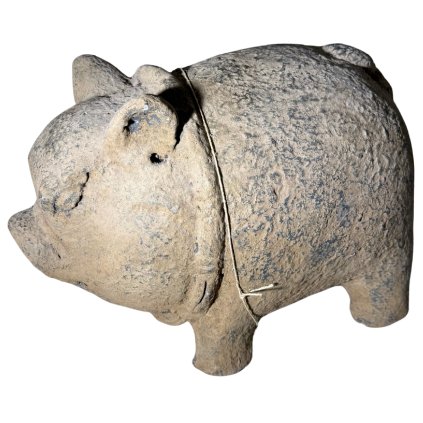 Keramické prasátko z Číny s autentickým povrchem a ručně tvarovanými detaily. Originální dekorace s nádechem tradice a venkovského stylu.