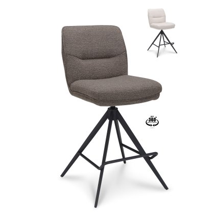 Barkruk Bliss - ZH 65   Stof Alpine Brown 15 Leg Black 360° Return-system (Barva Brown 15)