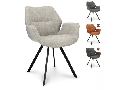 Armstoel Pine Stof Miami Taupe 12 Poot Black (Barva Taupe 12)