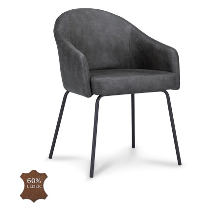Armstoel Beau Microleder Bull Anthracite 67 Leg Black (Barva Anthracite 67)