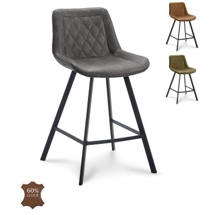 Barová židle Jagger ZH 65 Microleder Bull Graphite 66 Leg Black (Color Graphite 66)