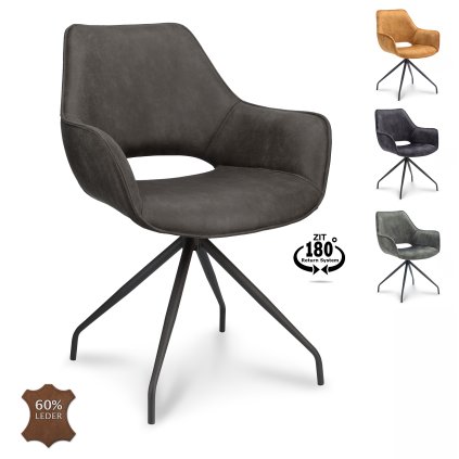 Armstoel Nova (Return-System) Microleder Bull Anthracite 67 Leg Black (Barva Anthracite 67)