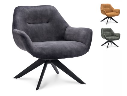 Fauteuil Vegas Stof Adore Anthracite 67 Leg Black (Barva Anthracite 67)