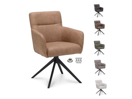Armstoel Maeve Stof Cowboy 104 Grey Leg Black 360° Return-system (Barva 104 Grey)