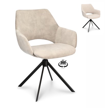 Armstoel Ahsoka Stof Adore  Oyster 175 Leg Black 360° Return-system (Barva Oyster 175)