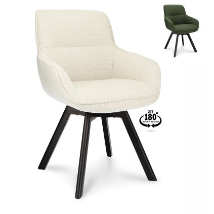 Armstoel Botanic Stof Mose Natural 90 Leg Black Oak 180° Return-system (Barva Natural 90)