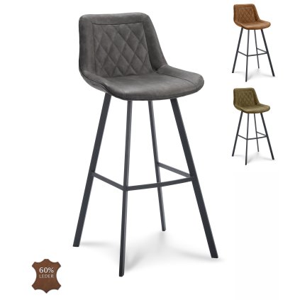 Barová židle Jagger ZH 80 Microleder Bull Camel 09 Leg Black (Color Camel 09)